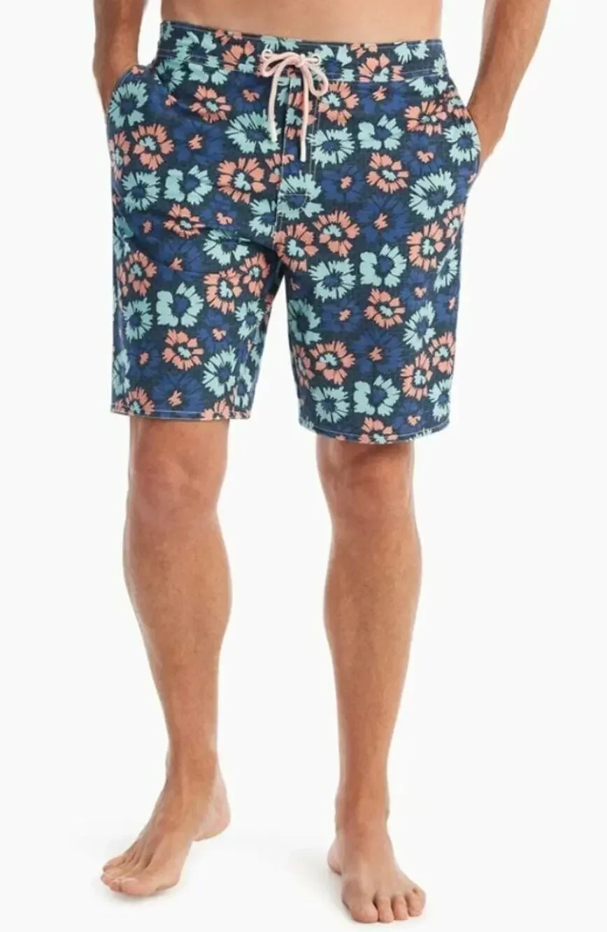 NEW JOHNNIE-O FLORAL VESSUP HALF ELASTIC SURF SHORT BOARDSHORTS SWIM TRUNKS SZ S